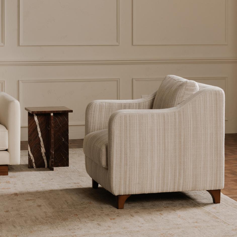 Hewitt Accent Chair Beige Stripe by Moes Home