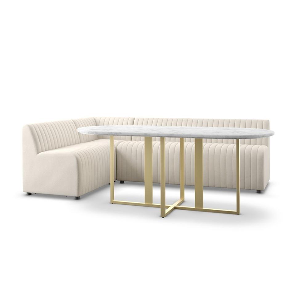 Augustine Dining Banquette, L-Shape - Capri Oatmeal by Four Hands