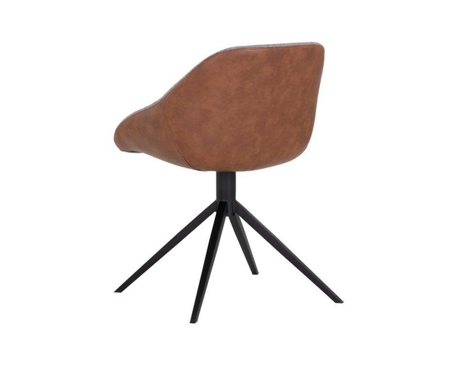 MCCOY SWIVEL DINING CHAIR - NOVEMBER GREY / CINNAMON BROWN by Sunpan