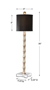 Quindici Metal Bamboo Buffet Lamp by Uttermost