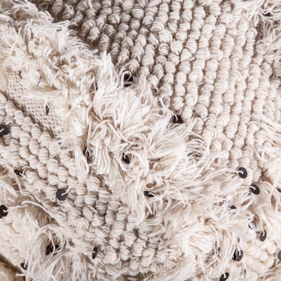 Marrakech Upholstered 18" Square Ottoman with Sequins by Home Trends & Design