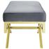Bendel Velvet Performance Velvet Bench In Gold Gray by Modway Furniture
