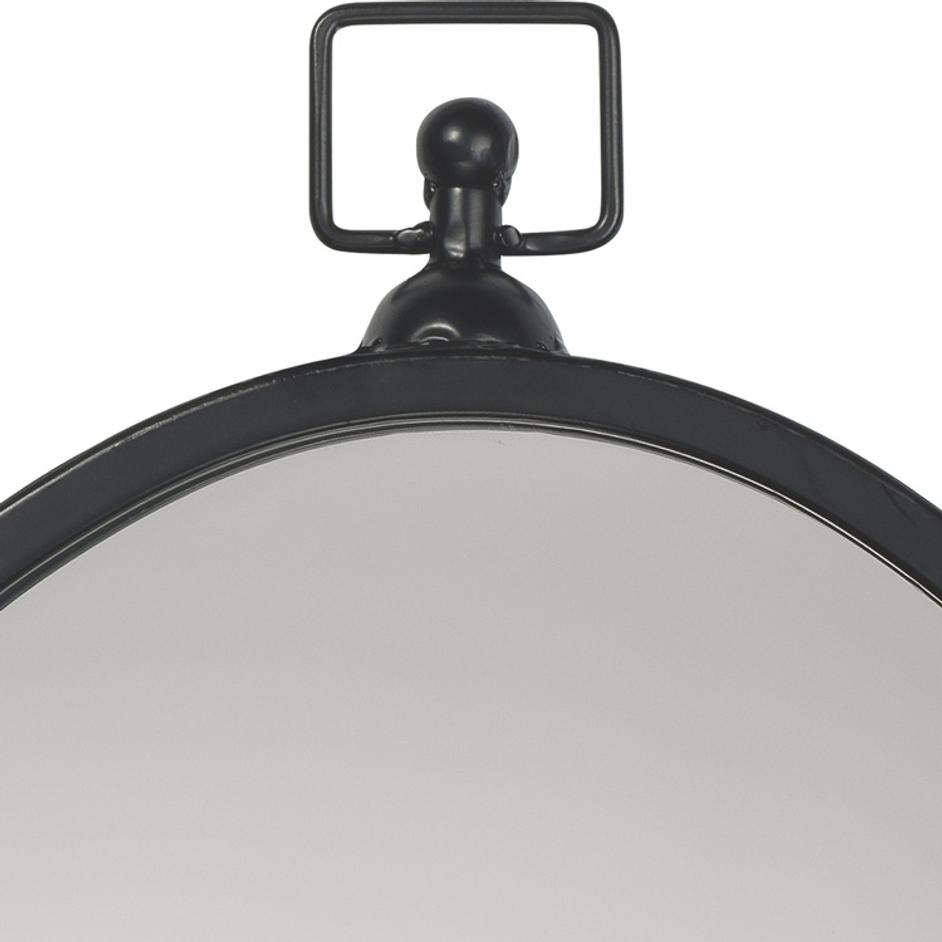 Wade Iron Oval Wall Mirror, Black by Jamie Young