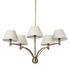 Linus Chandelier In Aged Brass Iron-Oatmeal Linen by Four Hands