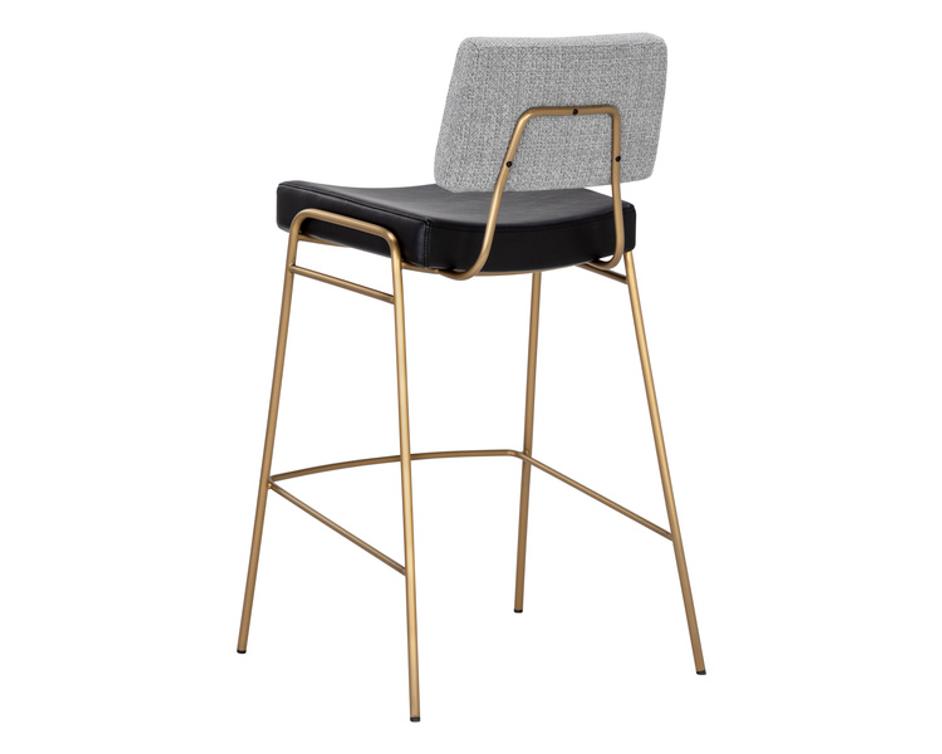 BRINLEY BARSTOOL - GOLD - NIGHTFALL BLACK / CHACHA GREY by Sunpan