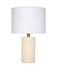 Roman Leather Table Lamp with Linen Shade, White by Jamie Young