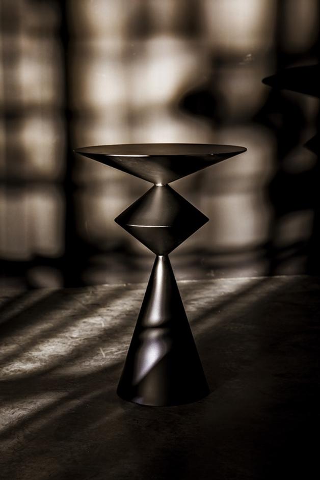 Zasa Side Table, Black Steel by Noir Furniture