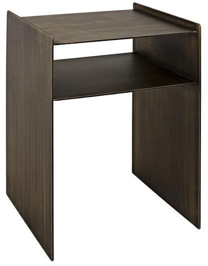 Cyrus Side Table, Aged Brass by Noir Furniture