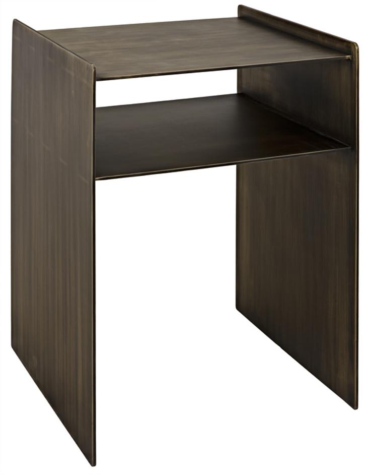 Cyrus Side Table, Aged Brass by Noir Furniture