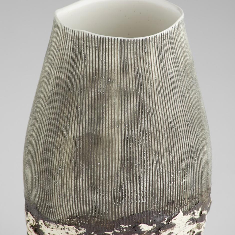 Calypso Vase | Off White | Brown - Small by Cyan Design