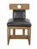 Buraco Teak Dining Chair with Gloss Finish and Black Leather Upholstery by Noir Furniture
