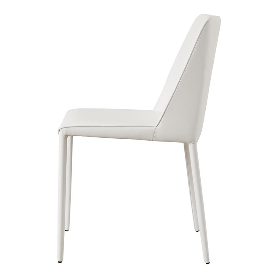 NORA DINING CHAIR WHITE VEGAN LEATHER-M2 by Moes Home
