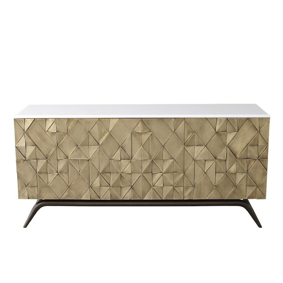 TRIANGLE CABINET-BRASS by Global Views