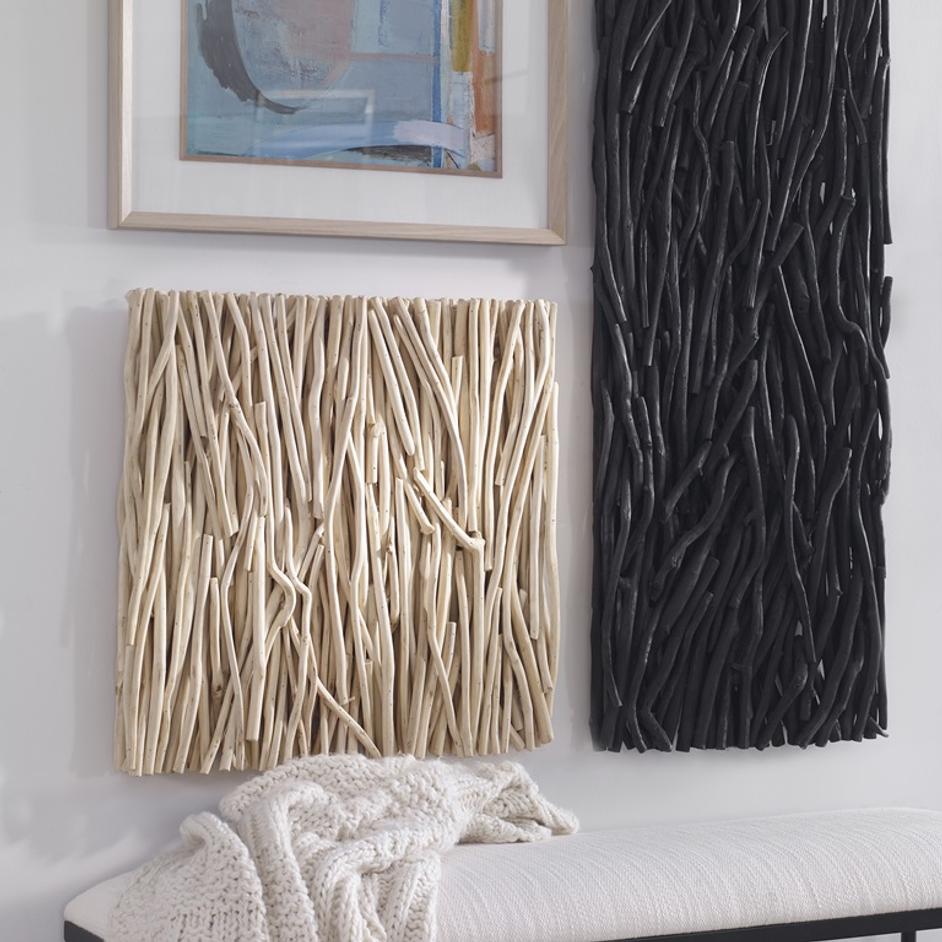 Gathered Teak Square Bleached Wood Wall Decor by Uttermost