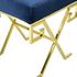Ballard Performance Velvet Bench In Gold Navy by Modway Furniture
