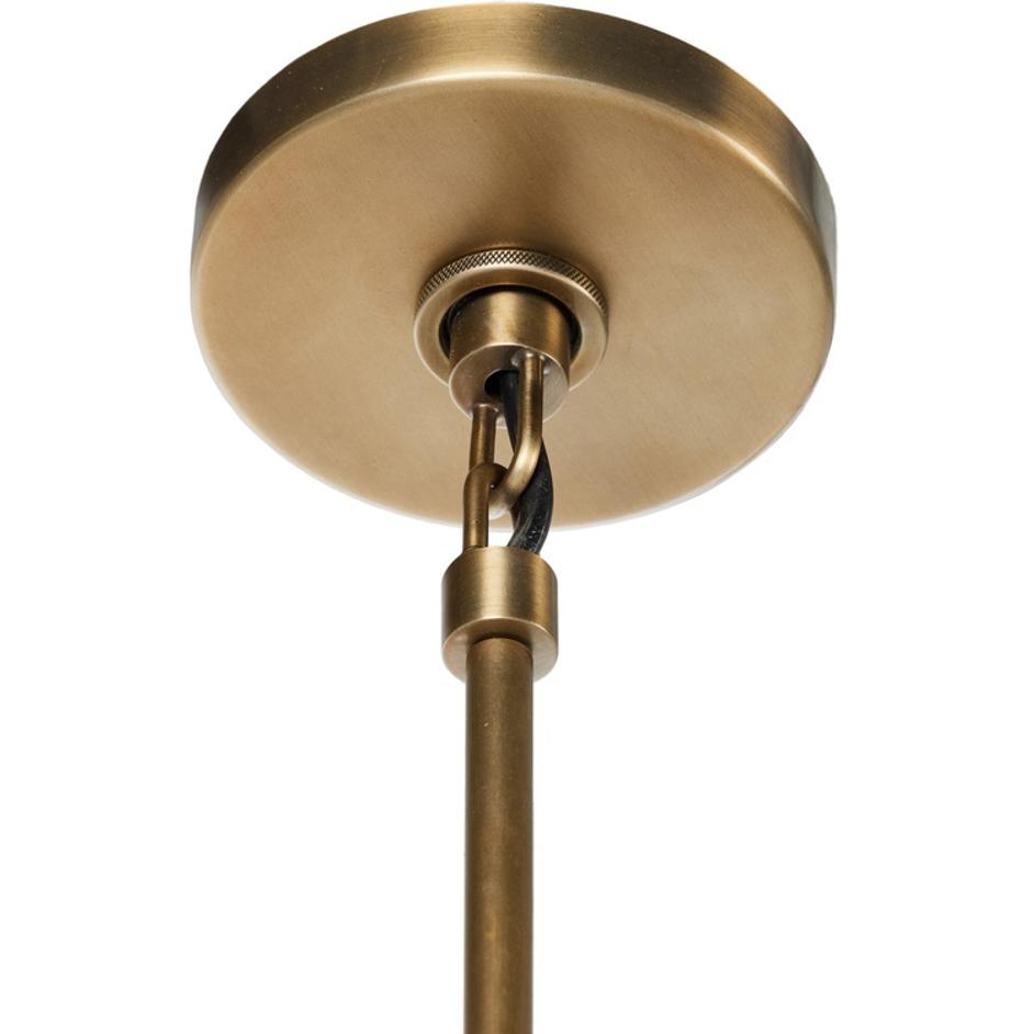 Linus Chandelier In Aged Brass Iron-Oatmeal Linen by Four Hands