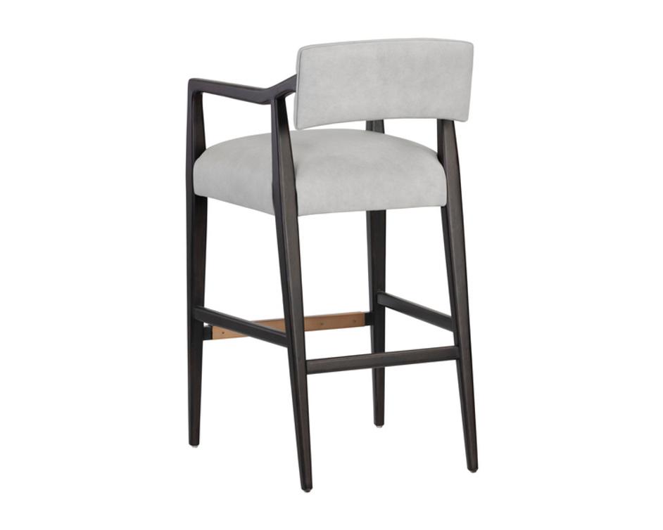 KEAGAN BARSTOOL - SALOON LIGHT GREY LEATHER by Sunpan
