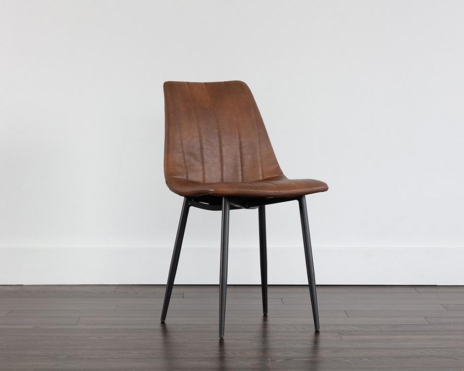 Drew Dining Chair - Black - Bravo Cognac by Sunpan