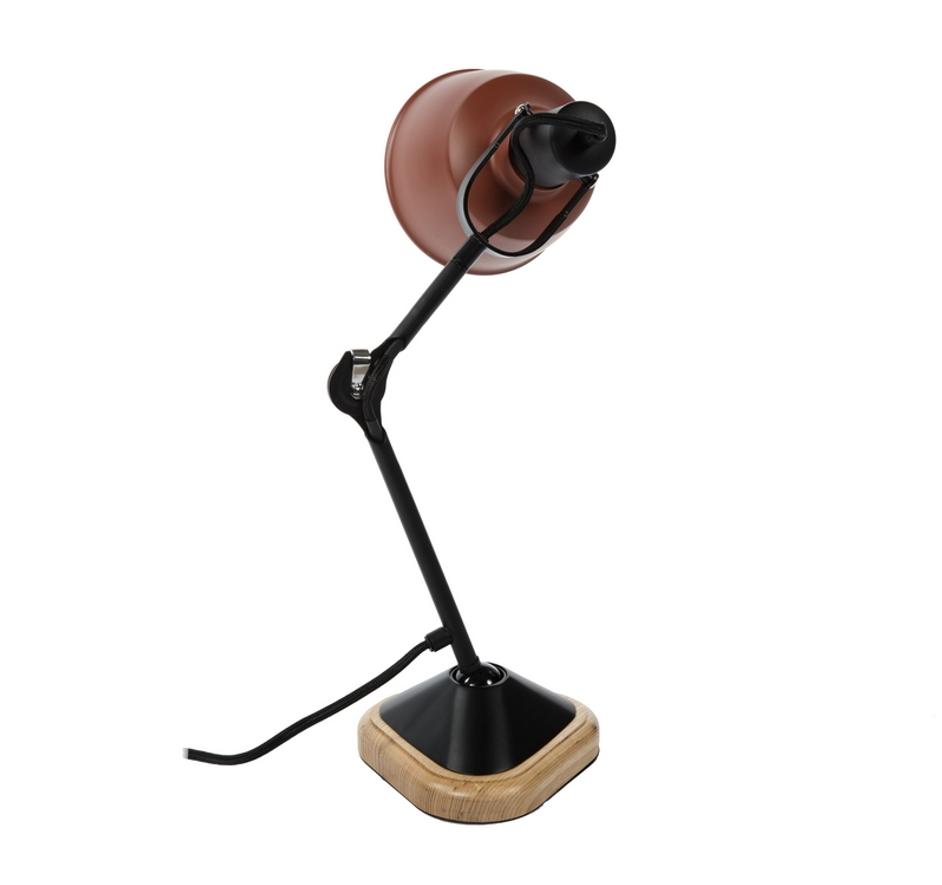 Eduardo Table Lamp - Matt Black/Brick-Red Shade by GALLA HOME