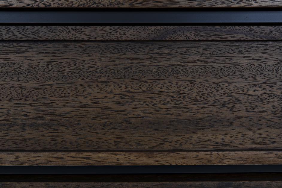 Seoul Tallboy Dark Walnut and Industrial Steel Chest of Drawers by Noir Furniture