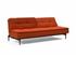 DUBLEXO SLEEPER SOFA in ELEGANCE PAPRIKA FABRIC WITH Dark Wood LEGS 506 by INNOVATION USA