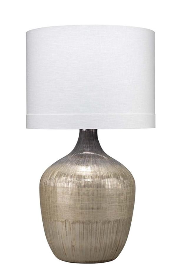 Damsle Glass Table Lamp with Linen Shade, Silver by Jamie Young