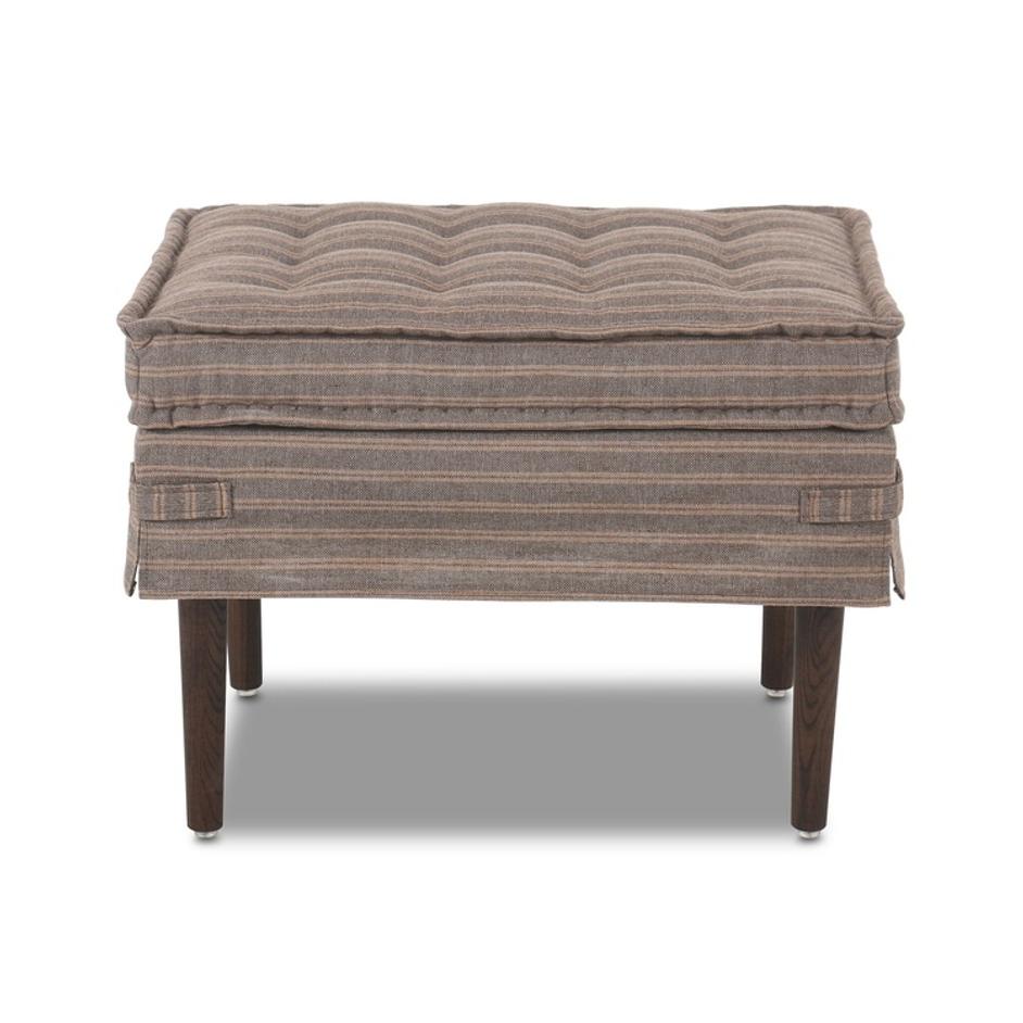 Cole Small Ottoman In Rodin Bark And Terra Brown Ash by Four Hands
