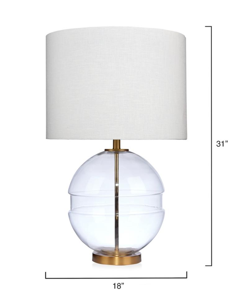 Satellite Glass Table Lamp, Antique Brass by Jamie Young