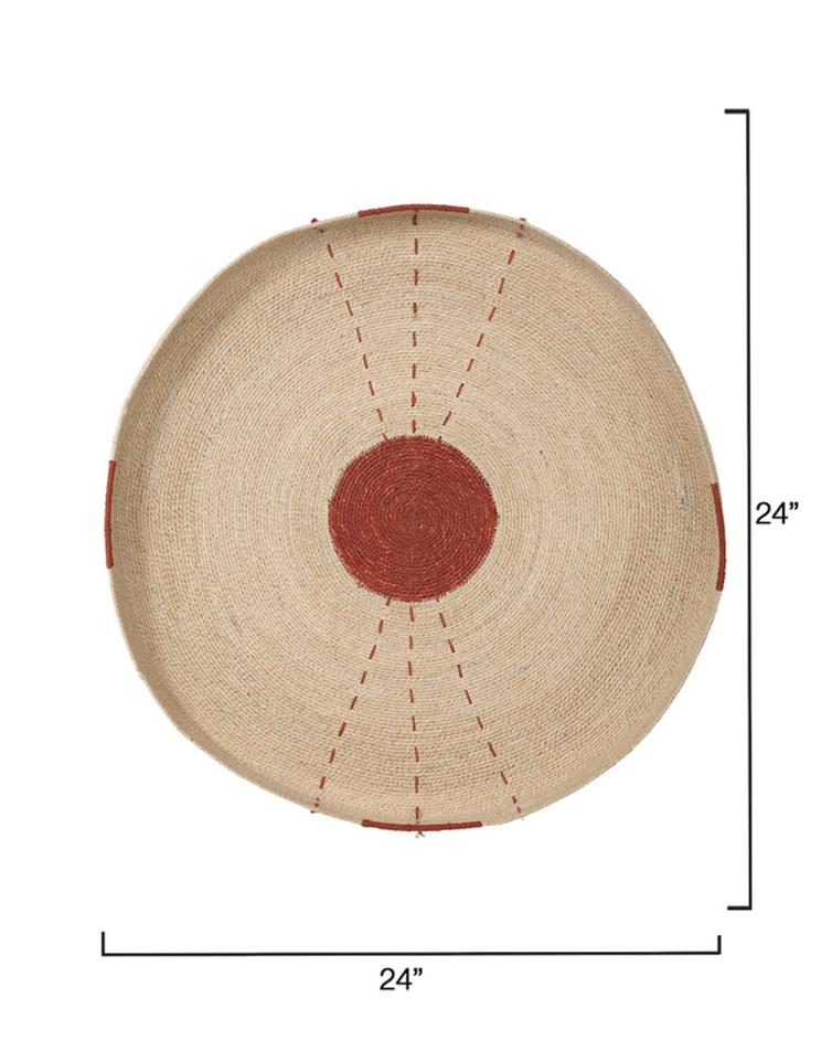 Sundial Seagrass Round Wall Art, Rust by Jamie Young