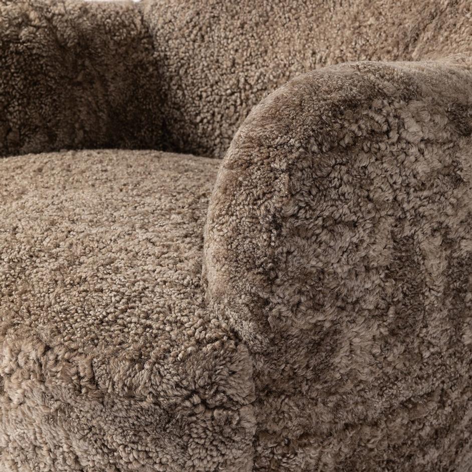 Julius Swivel Chair - Taupe Shearling by Four Hands