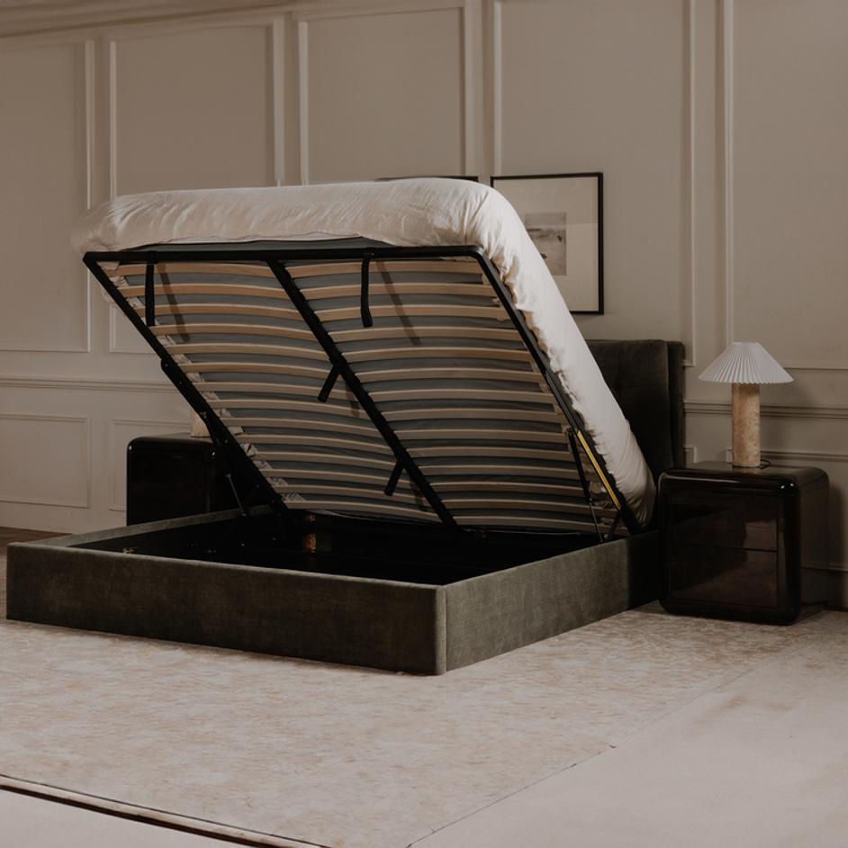 Sebastion King Storage Bed Green by Moes Home