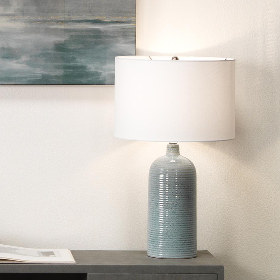 Declan Ceramic Table Lamp, Blue by Jamie Young
