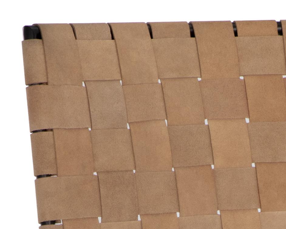 OMARI BARSTOOL - SUEDE LIGHT TAN LEATHER by Sunpan