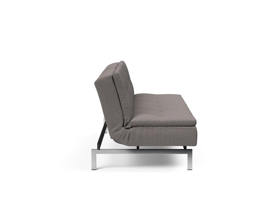 DUBLEXO SLEEPER SOFA in MIXED DANCE GREY FABRIC WITH Stainless Steel LEGS 521 by INNOVATION USA