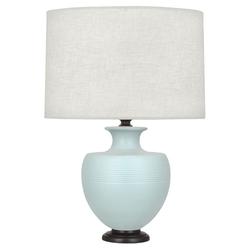 Matte Sky Blue Michael Berman Atlas Table Lamp by Robert Abbey