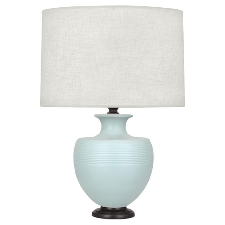 Matte Sky Blue Michael Berman Atlas Table Lamp by Robert Abbey