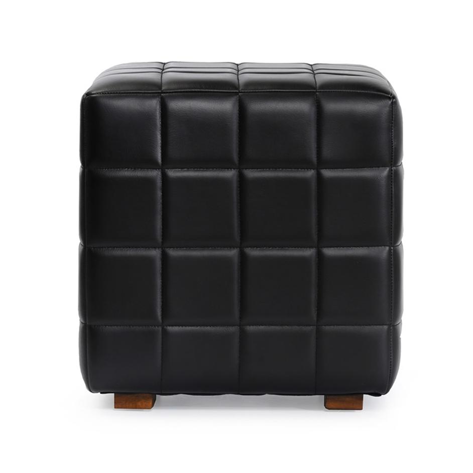 Carlo Leather 18" Square Ottoman by Classic Home