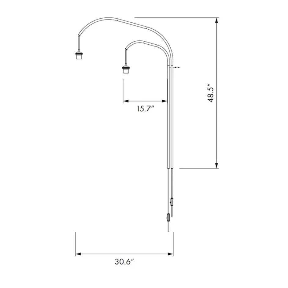 Shade 2-Light Wall Lamp with LED Bulbs with White Wall Hanger by UMAGE