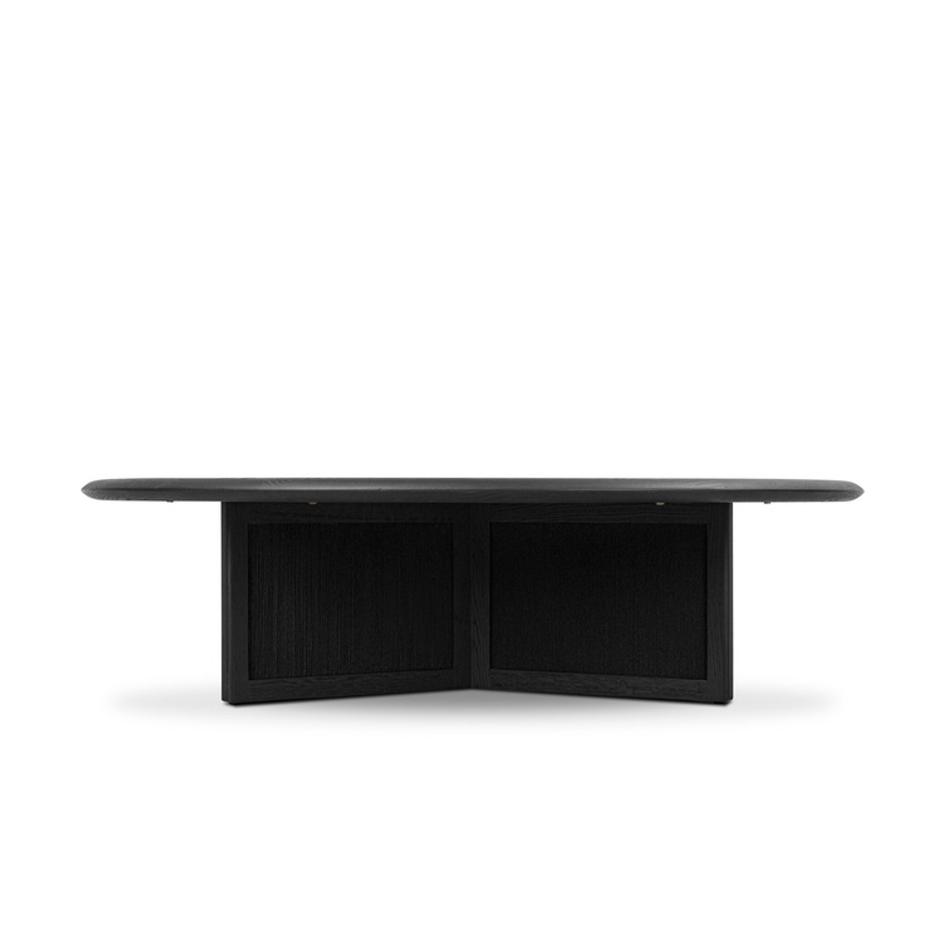 Rosenell Round Coffee Table - Black Oak Veneer by Four Hands