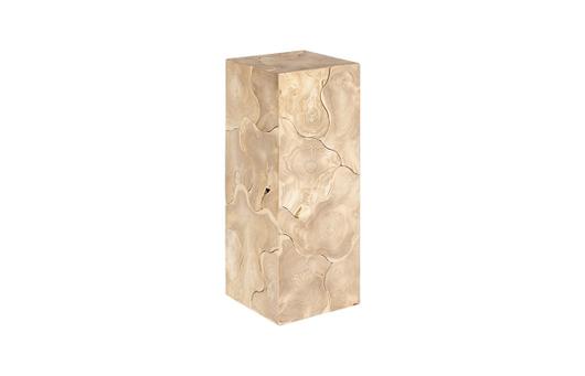 Teak Slice Pedestal, Square, Bleached , Medium by Phillips Collection