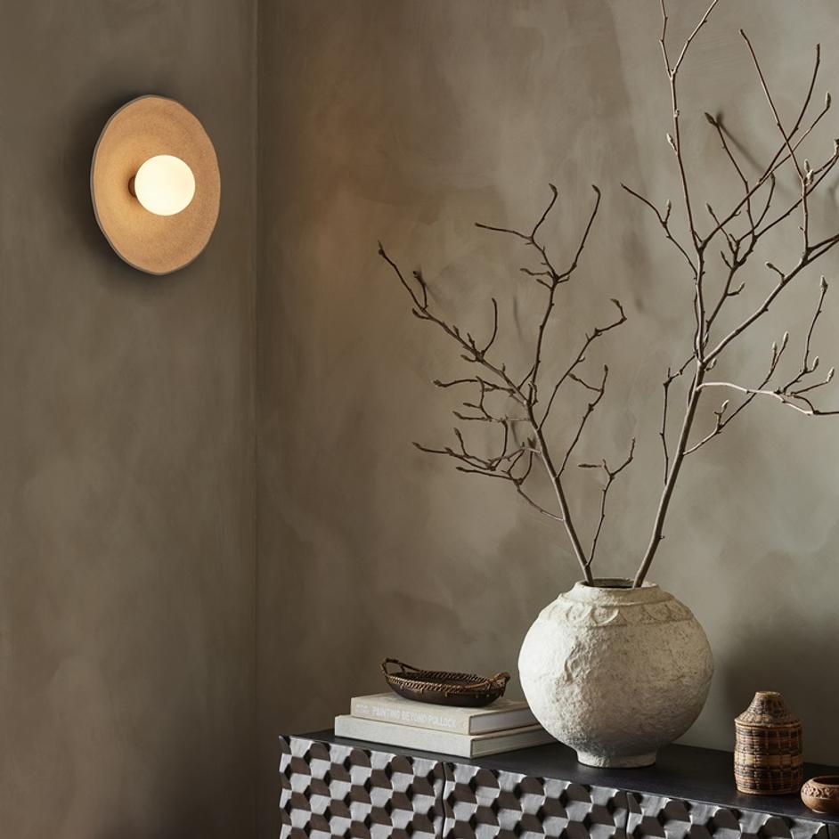Organic Ceramic Sconce in Light Sand by FOUR HANDS