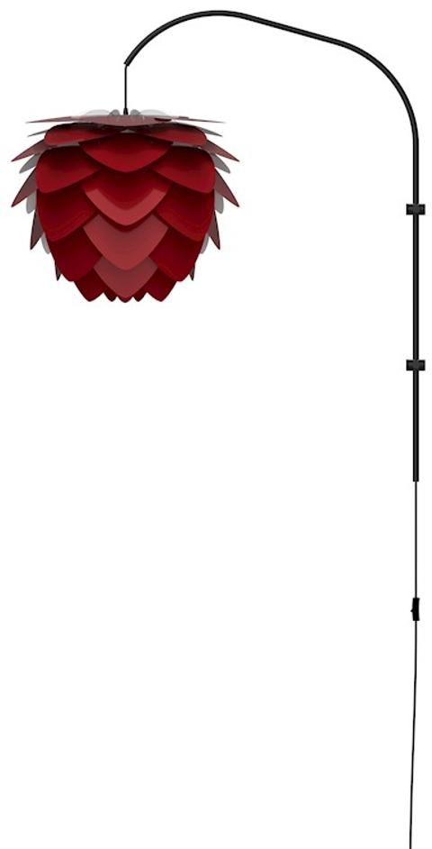 Aluvia Medium 1-Light Wall Lamp in Ruby with Black Wall Hanger by UMAGE