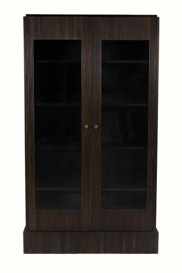 Noho Hutch in Mahogany, Hand-Rubbed Black with Light Brown Accents by Noir Furniture