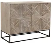 CARVED 2 DOOR SIDEBOARD WITH IRON BASE by Dovetail