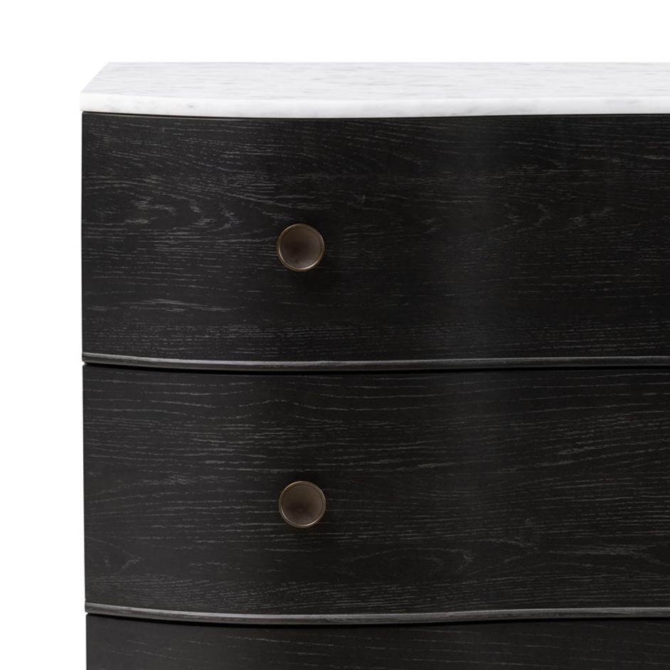 Tiago Marble Chest - Distressed Black by Four Hands
