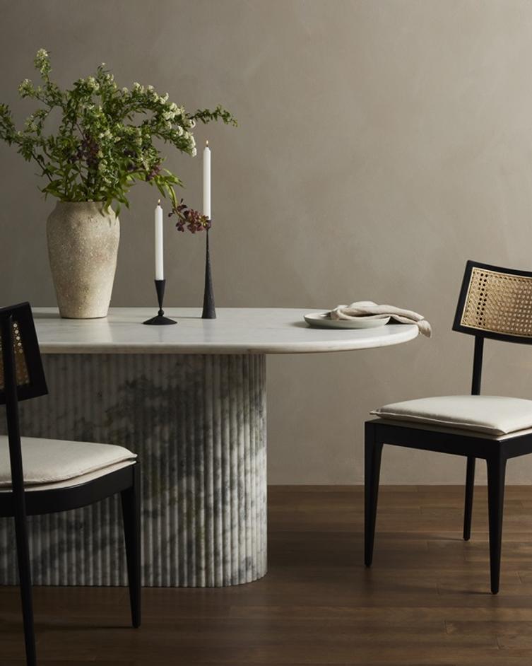 Oranda Dining Table In Polished White Marble by FOUR HANDS