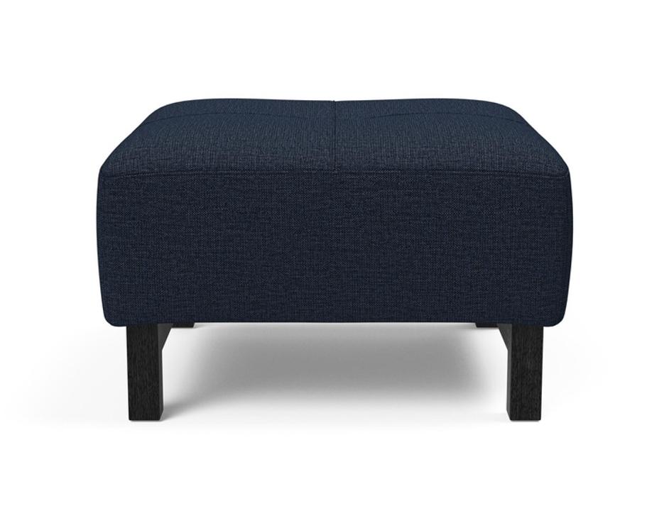 DELUXE EXCESS OTTOMAN in MIXED DANCE BLUE FABRIC WITH Dark Wood LEGS 528 by INNOVATION USA