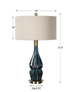 Prussian Blue Ceramic Lamp by Uttermost