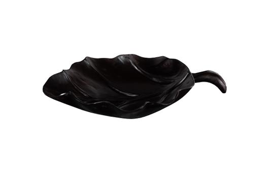Leaf Bowl, Teak Wood, Black by Phillips Collection