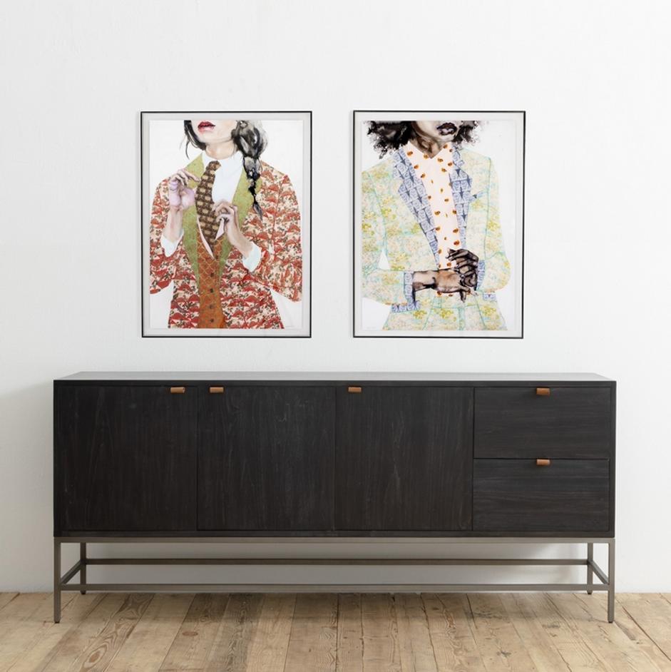 Trey Sideboard in Black Wash Poplar by FOUR HANDS